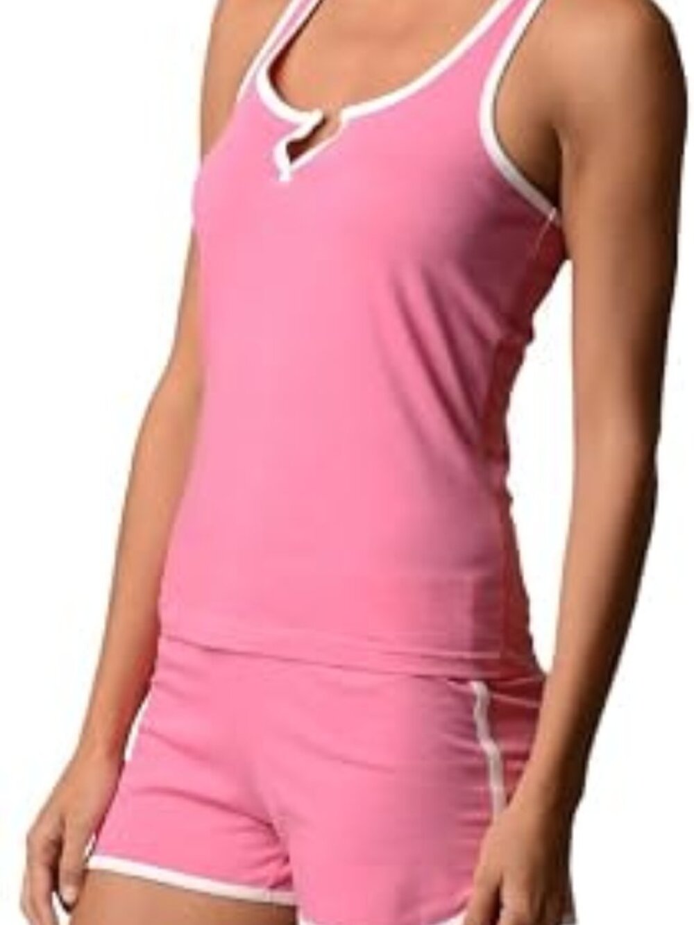 Casual Nights Women's Knitted Sleeveless Tank and Pajama Shorts Set - NWT - L